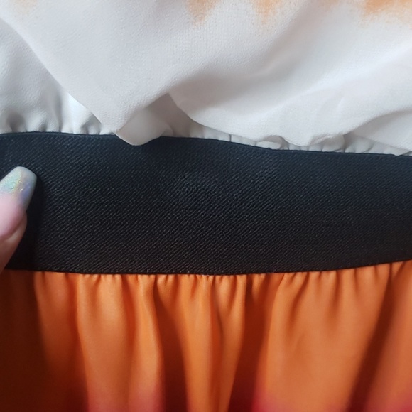 Express Orange Pink Tie Dye strapless Handkerchief - Picture 4 of 6